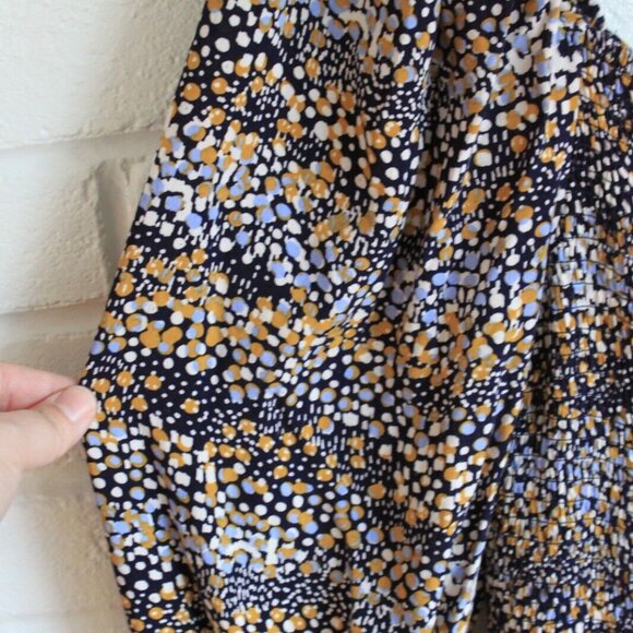 ELOQUII Elements Plus Size Mixed Dot Print Midi Dress with Smocked Bodice 22/24 - Picture 5 of 9